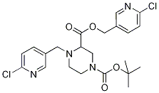 4-(6-氯-吡啶-3-基甲基)-哌嗪-1,3-二羧酸1-叔丁基酯3-(6-氯-吡啶-3-基甲基)酯 结构式