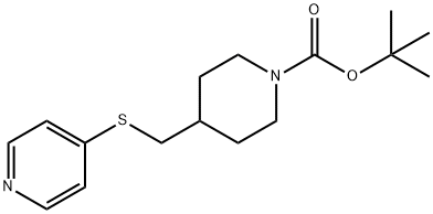 4-(吡啶-4-基硫烷基甲基)-哌啶-1-羧酸叔丁基酯 结构式