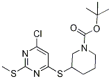 3-(6-Chloro-2-Methylsulfanyl-pyriMi
din-4-ylsulfanyl)-piperidine-1-carb
oxylic acid tert-butyl ester 结构式