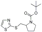 2-(Thiazol-2-ylsulfanylmethyl)-pyrrolidine-1-carboxylic acid tert-butyl ester 结构式