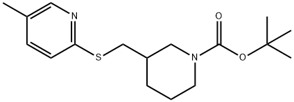 3-(5-Methyl-pyridin-2-ylsulfanylMet
hyl)-piperidine-1-carboxylic acid t
ert-butyl ester 结构式