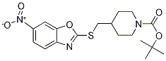 4-(6-Nitro-benzooxazol-2-ylsulfanyl
Methyl)-piperidine-1-carboxylic aci
d tert-butyl ester 结构式