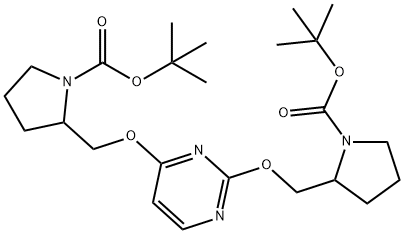 2-((2-((1-(叔丁氧羰基)吡咯烷-2 - 基)甲氧基)嘧啶-4 - 氧基)甲基)吡咯烷-1 - 甲酸叔丁酯 结构式