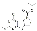 3-(6-Chloro-2-Methylsulfanyl-pyriMi
din-4-ylsulfanyl)-pyrrolidine-1-car
boxylic acid tert-butyl ester 结构式