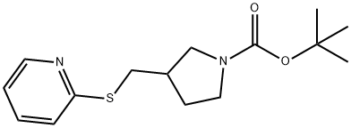 3-(Pyridin-2-ylsulfanylmethyl)-pyrrolidine-1-carboxylic acid tert-butyl ester 结构式