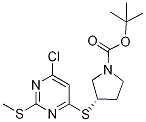(S)-3-(6-Chloro-2-Methylsulfanyl-py
riMidin-4-ylsulfanyl)-pyrrolidine-1
-carboxylic acid tert-butyl ester 结构式