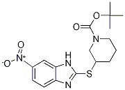 3-(6-Nitro-1H-benzoiMidazol-2-ylsul
fanyl)-piperidine-1-carboxylic acid
tert-butyl ester 结构式