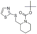 2-(Thiazol-2-ylsulfanylmethyl)-piperidine-1-carboxylic acid tert-butyl ester 结构式