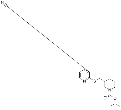 3-(3-Cyano-pyridin-2-ylsulfanylMeth
yl)-piperidine-1-carboxylic acid te
rt-butyl ester 结构式