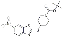 4-(6-Nitro-benzothiazol-2-ylsulfany
l)-piperidine-1-carboxylic acid ter
t-butyl ester 结构式