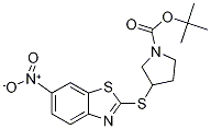 3-(6-Nitro-benzothiazol-2-ylsulfany
l)-pyrrolidine-1-carboxylic acid te
rt-butyl ester 结构式