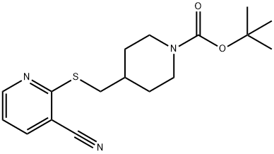 4-(3-氰基-吡啶-2-基硫烷基甲基)-哌啶-1-羧酸叔丁基酯 结构式