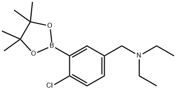 N-(4-氯-3-(4,4,5,5-四甲基-1,3,2-二氧硼杂环戊烷-2-基)苯基)-N-乙基乙胺 结构式