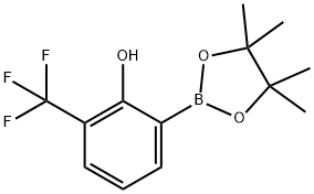 2-(4,4,5,5-四甲基-1,3,2-二氧杂硼杂环戊烷-2-基)-6-(三氟甲基)苯酚 结构式