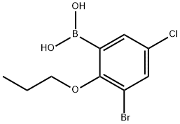 3-Bromo-5-chloro-2-propoxyphenylboronic acid 结构式