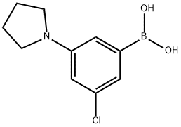 3-氯-5-(吡咯烷-1-基)苯基硼酸 结构式