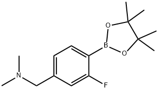 1-(3-Fluoro-4-(4,4,5,5-tetramethyl-1,3,2-dioxaborolan-2-yl)phenyl)-N,N-dimethylmethanamine 结构式