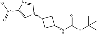 tert-butyl (1s,3s)-3-(4-nitro-1H-iMidazol-1-yl)cyclobutylcarbaMate 结构式