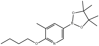 2-丁氧基-3-甲基-5-(4,4,5,5-四甲基-1,3,2-二氧杂硼烷-2-基)吡啶 结构式