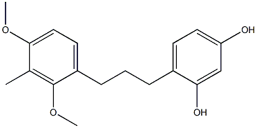 4-(3-(2,4-diMethoxy-3-Methylphenyl)propyl)benzene-1,3-diol 结构式