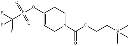 2-(三甲基甲硅烷基)乙基4-(((三氟甲基)磺酰)氧基)-5,6-二氢吡啶-1(2H)-羧酸叔丁酯 结构式