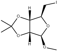 (3AS,4S,6R,6AR)-4-(碘甲基)-6-甲氧基-2,2-二甲基四氢呋喃并[3,4-D][1,3]二噁戊环 结构式