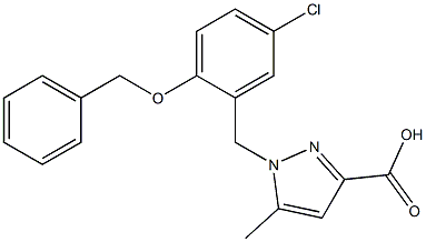 1-(2-(benzyloxy)-5-chlorobenzyl)-5-Methyl-1H-pyrazole-3-carboxylic acid 结构式