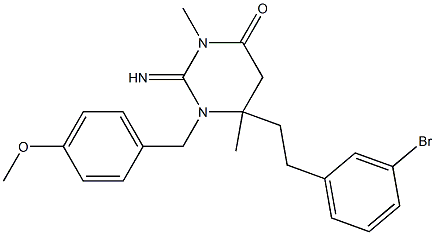 6-(3-broMophenethyl)-2-iMino-1-(4-Methoxybenzyl)-3,6-diMethyltetrahydropyriMidin-4(1H)-one 结构式