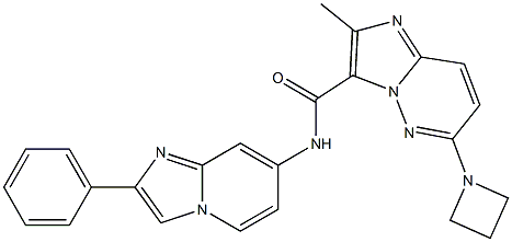 6-(azetidin-1-yl)-2-Methyl-N-(2-phenyliMidazo[1,2-a]pyridin-7-yl)iMidazo[1,2-b]pyridazine-3-carboxaMide 结构式