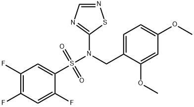 N-(2,4-二甲氧基苄基)-2,4,5-三氟-N-(1,2,4-噻二唑-5-基)苯磺酰胺 结构式