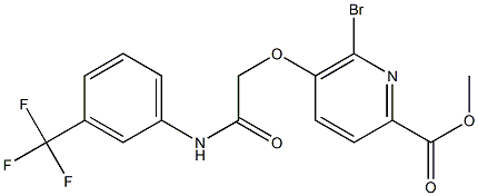 6-BroMo-5-[(3-trifluoroMethyl-phenylcarbaMoyl)-Methoxy]-pyridine-2-carboxylic acid Methyl ester 结构式