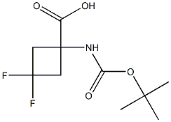 1-(Boc-aMino)-3,3-difluorocyclobutanecarboxylic acid 结构式