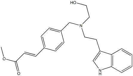 (E)-Methyl3-(4-(((2-(1H-indol-3-yl)ethyl) (2 -hydroxyethyl)aMino)Methyl)phenyl)acrylate 结构式