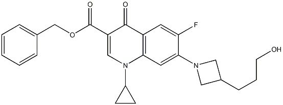 benzyl 1-cyclopropyl-6-fluoro-7-(3-(3-hydroxypropyl)azetidin-1-yl)-4-oxo-1,4-dihydroquinoline-3-carboxylate 结构式