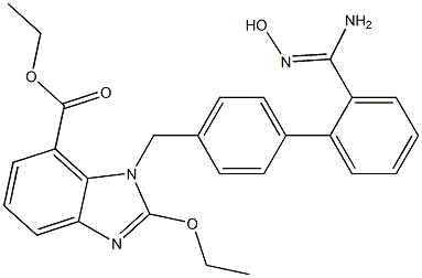 (Z)-ethyl 2-ethoxy-1-((2'-(N'-hydroxycarbaMiMidoyl)biphenyl-4-yl)Methyl)-1H-benzo[d]iMidazole-7-carboxylate 结构式