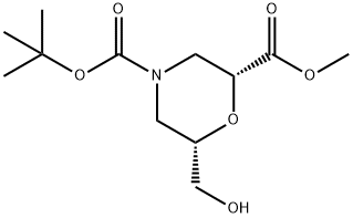 (2R,6S)-4-叔丁基2-甲基6-(羟甲基)吗啉-2,4-二羧酸酯 结构式