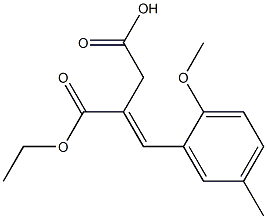 (E)-3-(乙氧基羰基)-4-(2-甲氧基-5-甲基苯基)丁-3-烯酸 结构式