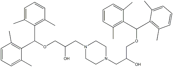 3,3'-(哌嗪-1,4-二基)双(1-(双(2,6-二甲基苯基)甲氧基)丙-2-醇) 结构式