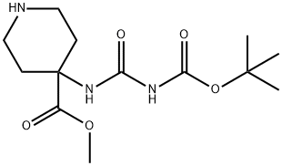 4-(3-(叔丁氧基羰基苯基)脲基)哌啶-4-羧酸甲酯 结构式