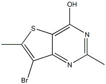 7-BroMo-2,6-diMethyl-thieno[3,2-d]pyriMidin-4-ol 结构式