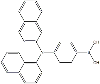 4-(N-(1-萘基)-N-(2-萘基)胺基)苯硼酸 结构式