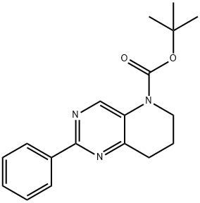 2-苯基-7,8-二氢吡啶并[3,2-D]嘧啶-5(6H)-羧酸叔丁酯 结构式