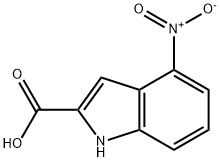 4-硝基-1H-吲哚-2-羧酸 结构式