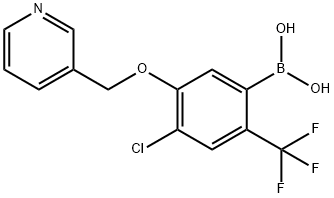 [4-Chloro-5-(pyridin-3-ylmethoxy)-2-(trifluoromethyl)phenyl]boronic acid 结构式