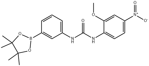 1-(2-Methoxy-4-nitrophenyl)-3-[3-(tetramethyl-1,3,2-dioxaborolan-2-yl)phenyl]urea 结构式