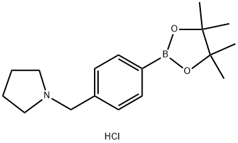 1-(4-(4,4,5,5-四甲基-1,3,2-二氧硼杂环戊烷-2-基)苄基)吡咯啉盐酸盐 结构式
