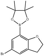 2-(5-溴-2,3-二氢苯并呋喃-7-基)-4,4,5,5-四甲基-1,3,2-二氧杂硼烷 结构式