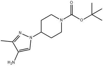 4-(4-氨基-3-甲基-1H-吡唑-1-基)哌啶-1-甲酸叔丁酯 结构式