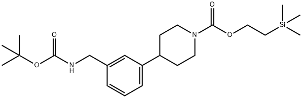 2-(triMethylsilyl)ethyl 4-(3-((tert-butoxycarbonylaMino)Methyl)phenyl)piperidine-1-carboxylate 结构式