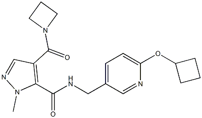 4-(azetidine-1-carbonyl)-N-((6-cyclobutoxypyridin-3-yl)Methyl)-1-Methyl-1H-pyrazole-5-carboxaMide 结构式